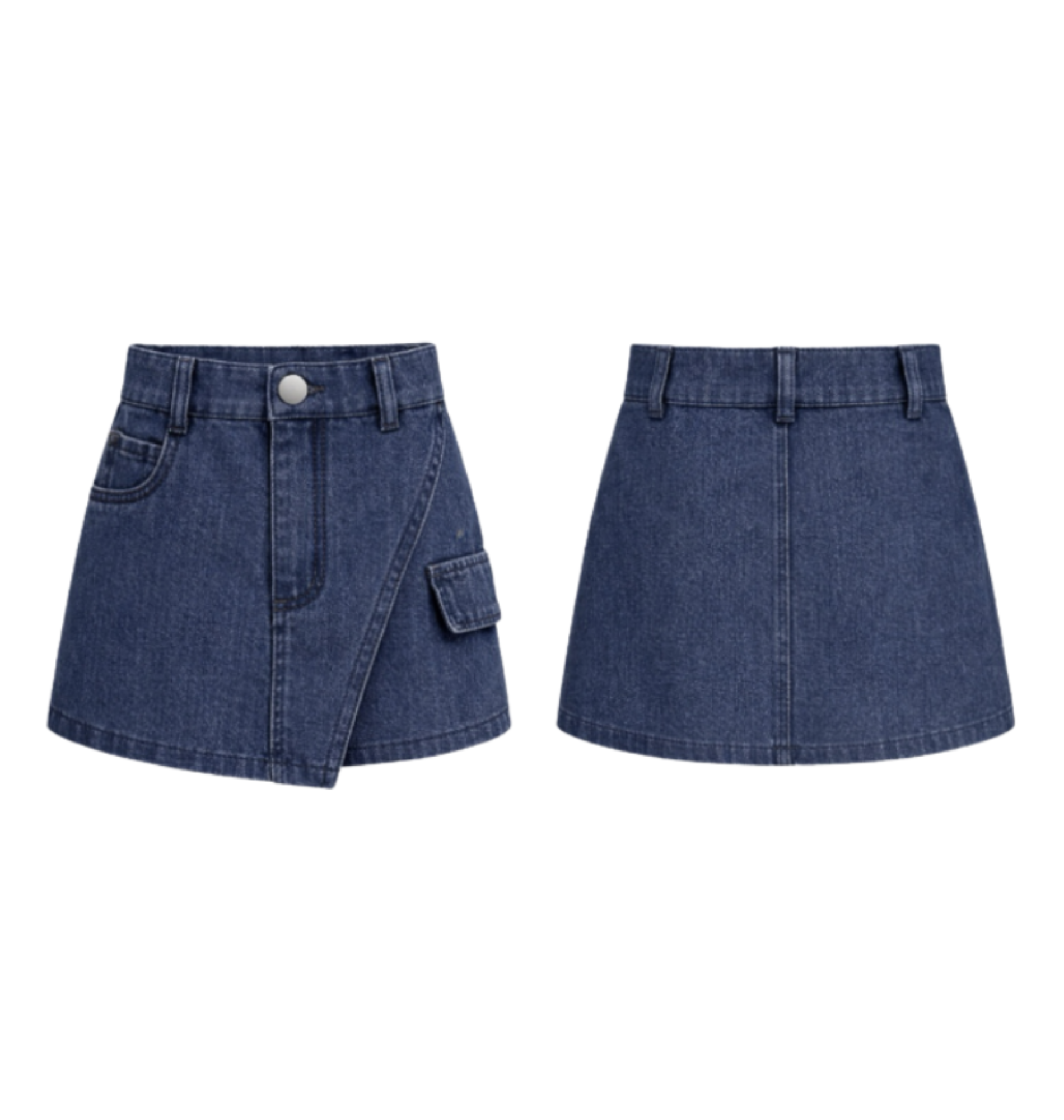 Denim Utility Skort Set